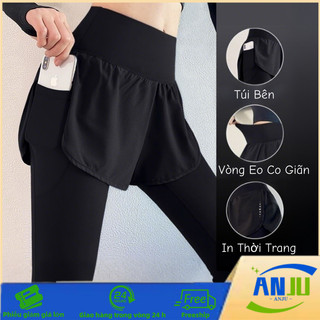 Quần Legging Tập Gym Nữ Cao Cấp, 2 Lớp Có Túi, Dành Cho Yoga, Zumba, Thể Dục Chạy Bộ
