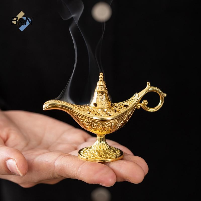 B & N Huyền Thoại Rỗng Aladdin Đèn Thần Lư Hương Retro Chúc Đèn Dầu Trang Trí Nhà Quà Tặng.