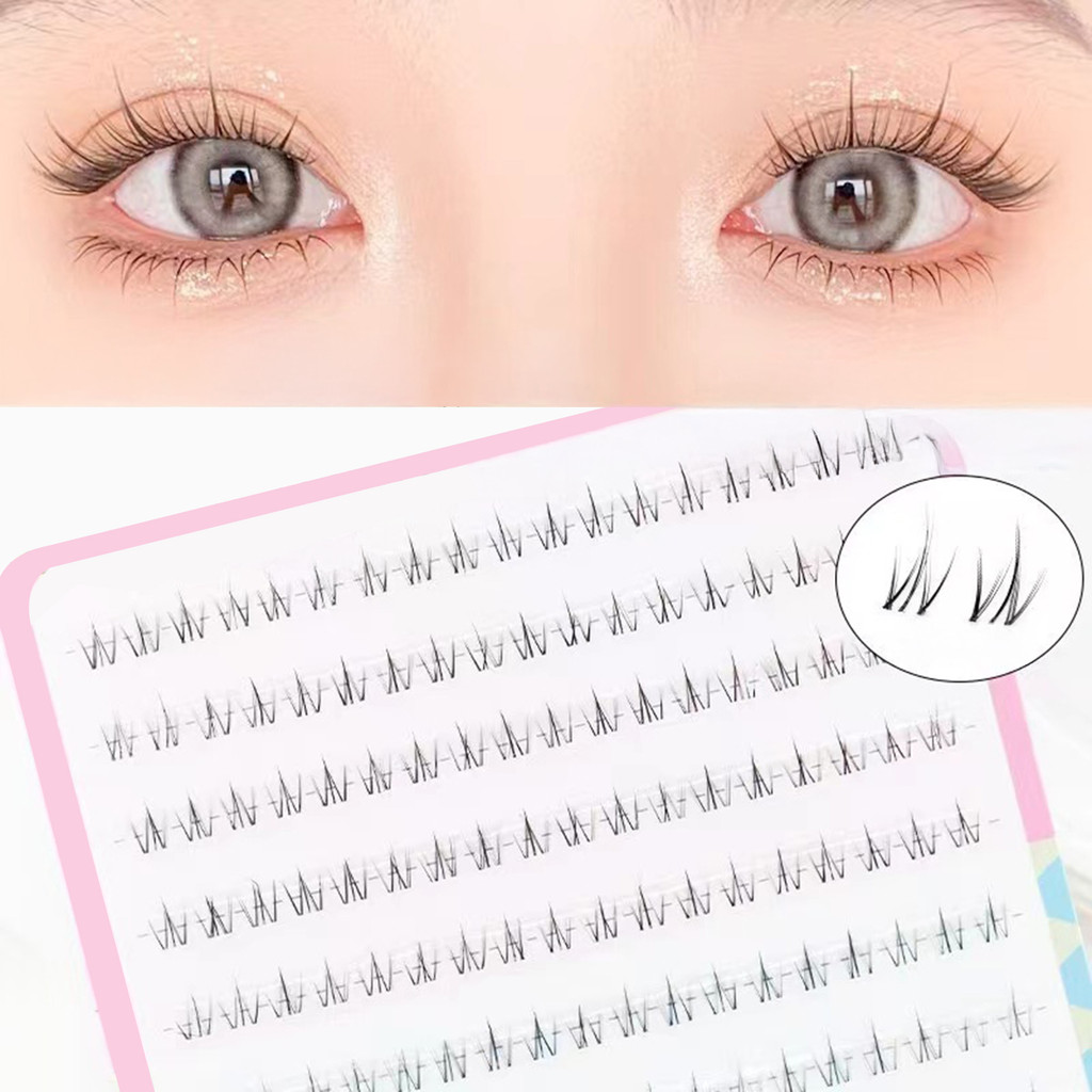 Cụm lông mi dưới đáy 4-7mm Màu đen DIY Cá nhân Lông mi Anime Thích hợp cho mọi loại mắt