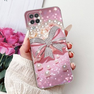 Dành Cho Samsung Galaxy A12 M12 Vỏ Điện Thoại Mèo Hoa Thanh Lịch Samsung M12 A12 A125F Vỏ TPU Silicon Mềm