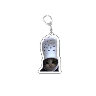 Siêu dễ thương bánh mì popping Mèo Meow Meme Móc chìa khóa móc khóa vòng cho các phụ kiện túi Mặt dây chuyền Keyring t