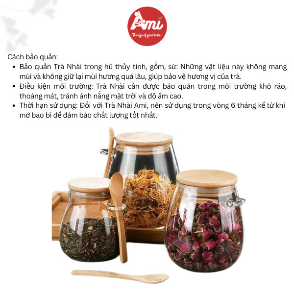 Trà Nhài Ami Jasmine Tea Gói 500g - Lý Tưởng Cho Pha Trà Chanh, Trà Trái Cây, Trà Sữa