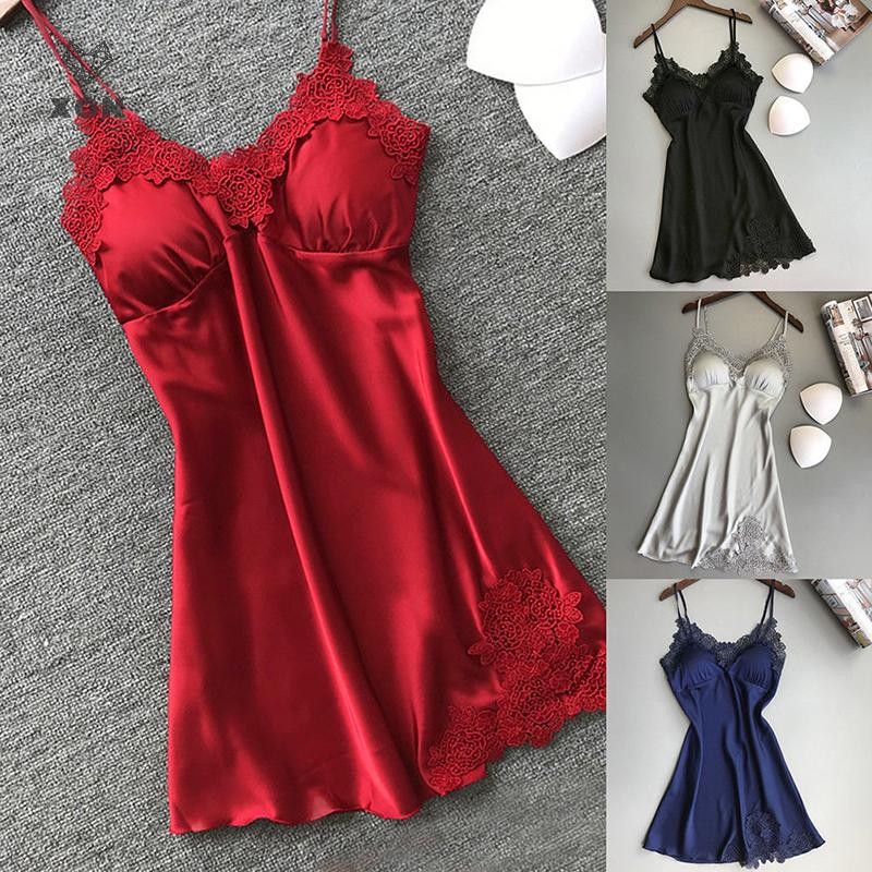 XON Đầm Ngủ 2 Dây Có Mút Nâng Ngực Gợi Cảm