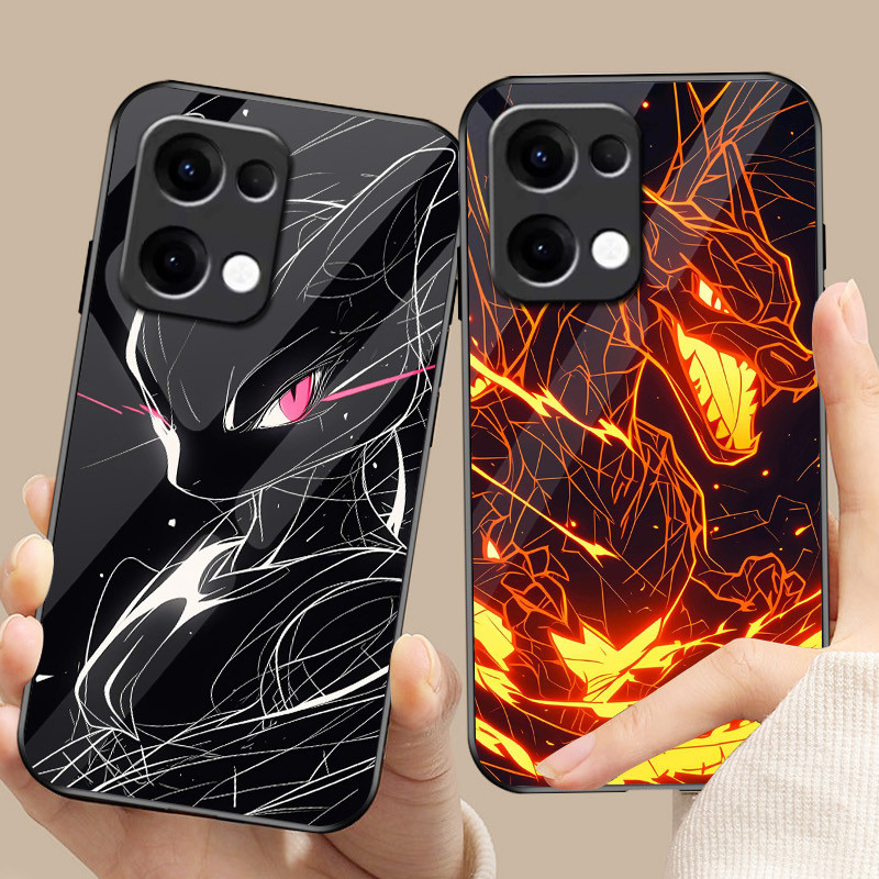 Ốp Điện Thoại Thủy Tinh pokemon 06 Cho Oppo A54 A74 4G A79 5G A94 A3X Reno 11 12 13 11F 12F 13F 10 8 Cover