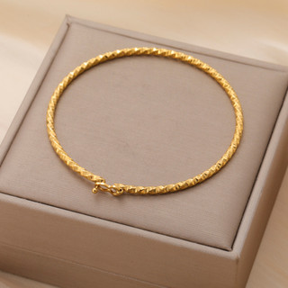 SKYRIM Vòng tay lung linh bằng thép không gỉ Gold 2.6mm - Quà tặng vòng tay tối giản không gây dị ứng cho nữ, chống mài mòn
