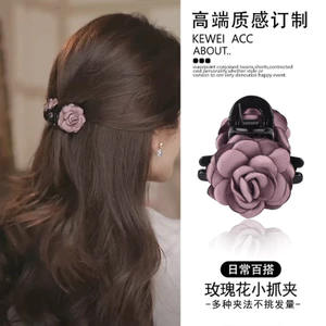 Kẹp tóc buộc nửa hoa hồng hai mặt khí chất Kẹp Tóc Cá mập kiểu mới 2024 kẹp tóc nhỏ kẹp kẹp tóc SFQJ