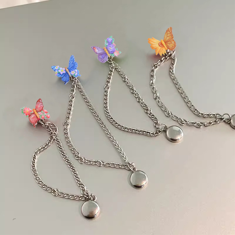 [YUNYUAN] Chân quần hút từ tính hình bướm có thể tháo rời Quần thay đổi nút không cần đinh Vòng bít chân dài và khóa chân kim loại cắt ngắn