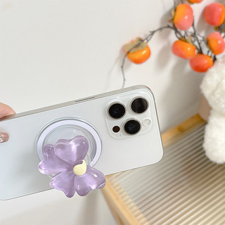 Giá đỡ điện thoại từ tính tròn màu trơn hoa 3d cho IPhone 16 15 14 13 12 Pro Max 14 Plus có thể gập lại Pop Ring Grip Giá đỡ để bàn co giãn P2