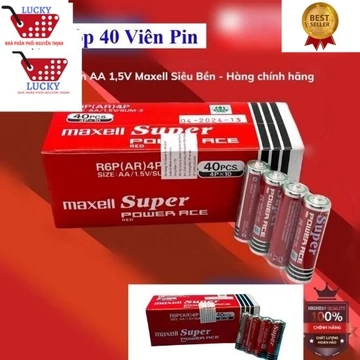 Nguyên hộp 40 viên pin Maxell AA,pin tiểu,pin AA,pin super,pin 2AA- Nhập khẩu Indonesia