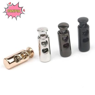 Pnpia 10 Chiếc Kim Loại Màu Đen Dây Khóa Lò Xo Khóa Chặn Hai Lỗ Dây Rút Chặn Boutique