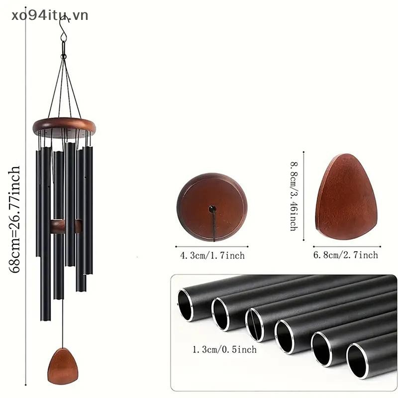 XOITU Classic 26 Inch Ống Nhôm Chuông Gió Có Thẻ Trang Trại Sân Vườn Ban Công Hành Lang Trang Trí VN