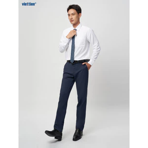 Áo sơ mi tay dài vạt tròn VIETTIEN vải Hoa hồng form REGULAR VT00000234