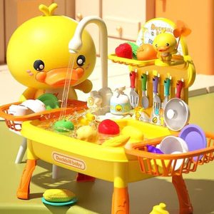 Đồ chơi trẻ em Máy rửa chén nước tuần hoàn điện Bể rửa rau Baby Home Kitchen Girls 2-4 tuổi cho bé bộ nấu ăn