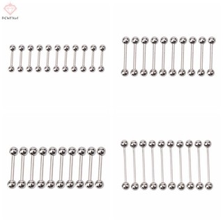[PCWKKef] 10 Chiếc Lưỡi Inox Rốn Núm Vú Barbell Nhẫn Thanh Thân Mới