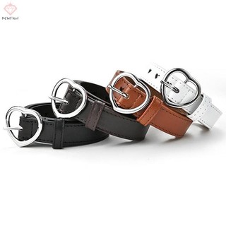 [Pcwkkef] Thắt lưng da giả cho trẻ em Thắt lưng khóa trái tim đào dễ thương Thắt lưng bé gái Mới