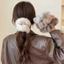 BORAGETE Scrunchies Lớn, Dây Buộc Tóc Nữ Thời Trang Sang Trọng, Băng Đô Tinh Tế Lông Tơ Thu Đông