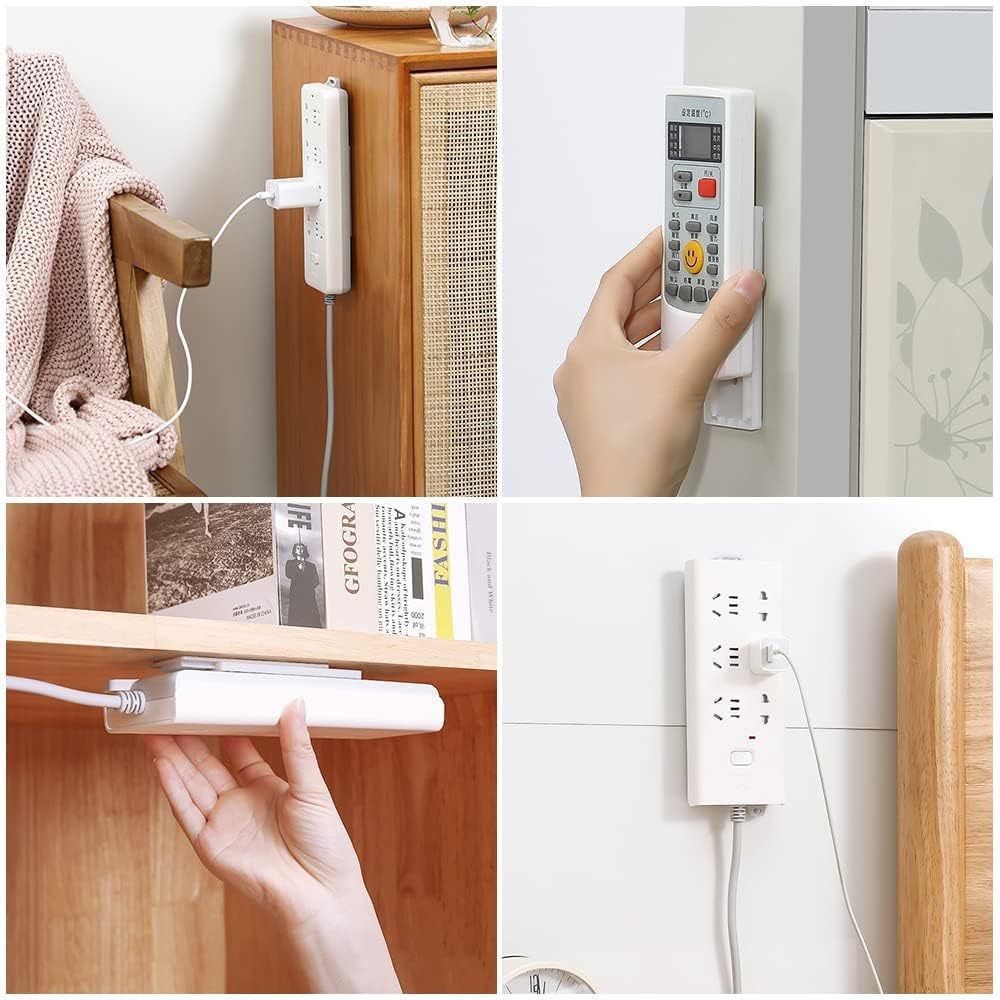 Giá đỡ ổ cắm treo tường Không khoan và không dấu vết Ổ cắm cố định Giá lưu trữ Dải nguồn Giá đỡ ổ cắm