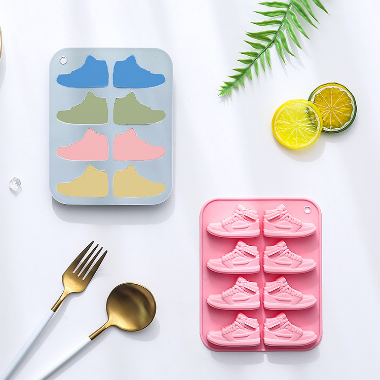 8 Khoang Sneaker Mô Hình Khuôn Silicon Khuôn Socola Fondant Jelly Epoxy Ice Cube Khuôn Silicon DIY Dụng Cụ Nướng Bánh * - * &