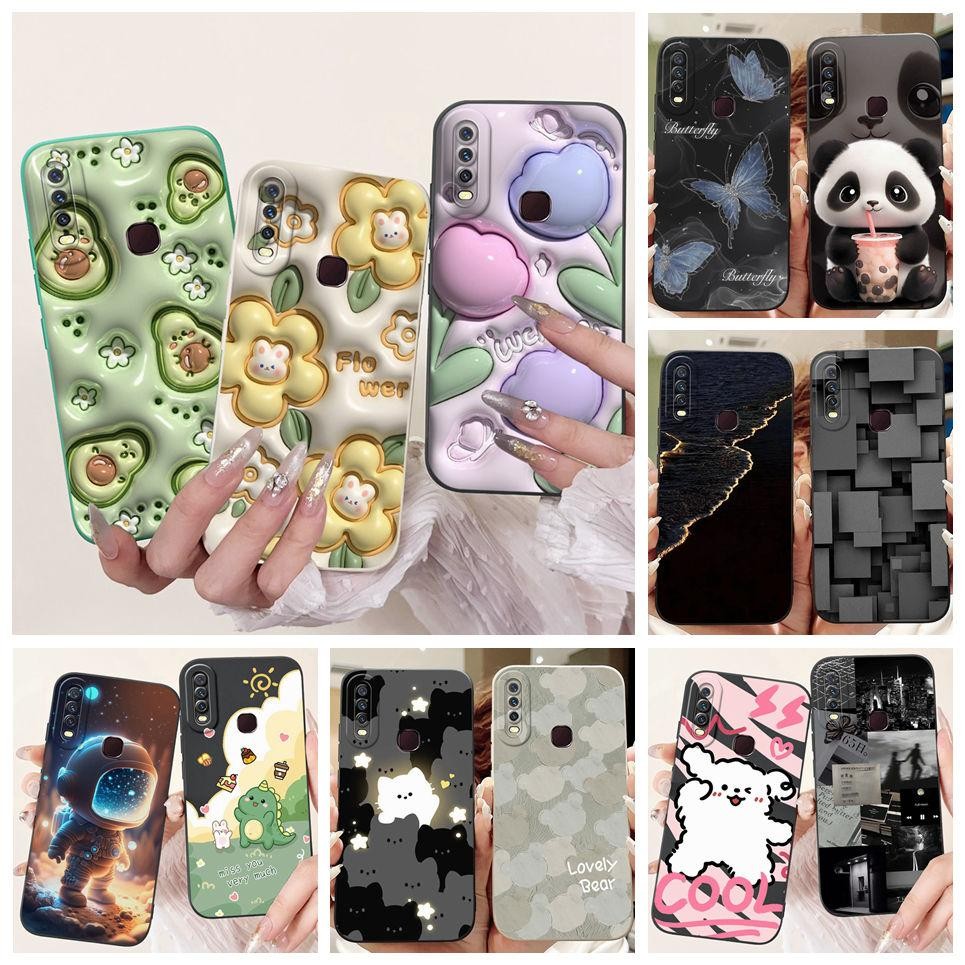 Ốp Điện Thoại Vivo Y12 Y15 Y17 Vivo 1901 1902 1904 1940 Vỏ Họa Tiết Đáng Yêu Hoa Hoạt Hình Vỏ Silicon Mềm Bảo Vệ Ống Kính