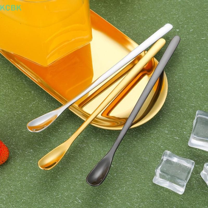 [Kc] Thìa khuấy tay cầm dài bằng thép không gỉ 304 Trà cà phê Thanh thìa đá Bộ đồ ăn Dụng cụ nhà bếp thời trang Trộn gia vị Món tráng miệng [BK]