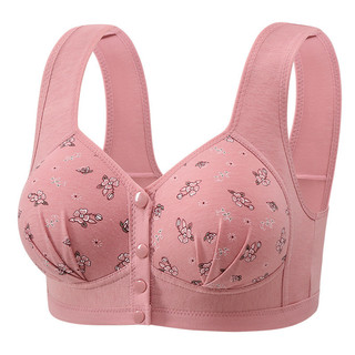 36-48 size phổ biến cỡ lớn bà mẹ trung niên và người già đồ lót cotton nguyên chất thoải mái cho nữ không có vòng thép khóa phía trước in áo vest phong cách áo ngực