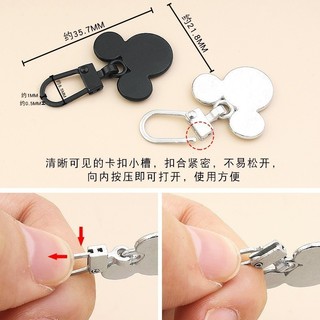 10 móc khoá kéo thay thế, móc khoá dây kéo, móc phéc mơ tuya túi xách, balo, quần áo đầu Mickey