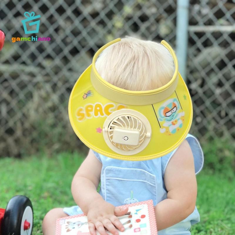 Mũ che nắng có quạt 3 cấp độ gió Mũ chống nắng thông thường tích hợp quạt