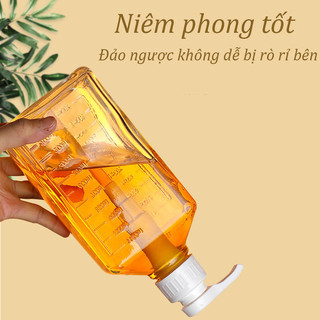 1600ml Bình Bơm Đường, Bình Bơm Siro Nhựa, Bình Ép Đường, Có Vòi Định Lượng 10ml