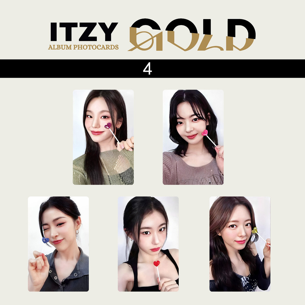 5 Cái / bộ ITZY GOLD Lomo Card Algorhythm Album Giáng Sinh Giết ĐÔI CỦA TÔI Thiệp Chúc Mừng Mùa Chaeryeong Yuna Lia Ryujin Yeji Bưu Thiếp Kpop YM