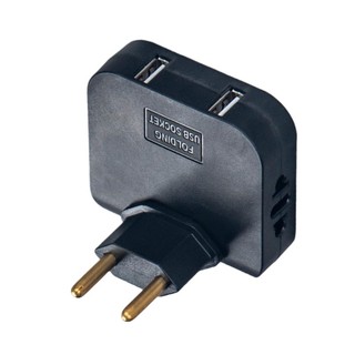 Bộ chia nguồn Utake 4 8mm Châu Âu với 2 ổ cắm và cổng sạc nhanh USB cho gia đình và văn phòng