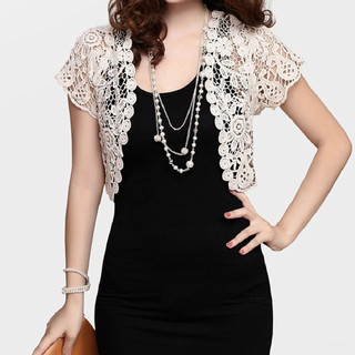 Nữ Thanh Lịch Shrug Áo Crop Cardigan Nhẹ Đan Ren Chắc Chắn Shrug Cho Đầm Dạ Hội