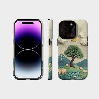 Ốp điện thoại 2 trong 1 Spring Breeze Mountain Rose tương thích với iPhone 15 Pro Max, Apple 16 14 Plus 11 / 12 / 13 Pro Max, vỏ bảo vệ chống sốc mới