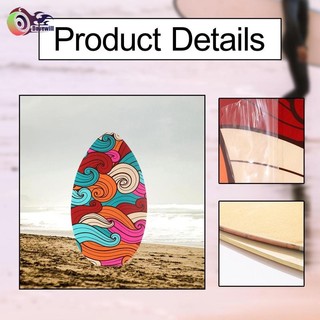 Dovewill Skimboard Ván lướt sóng nhỏ Nước nông gỗ nhẹ có lớp phủ bóng cao Bảng thân xe đa năng cho trẻ em