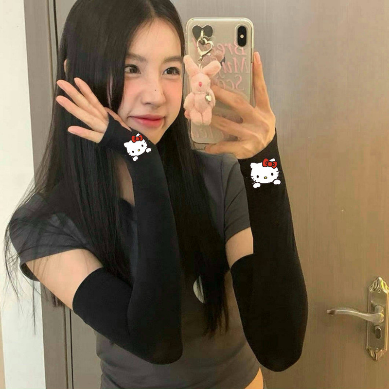Găng tay Hello Kitty thoáng khí và chống nắng, phù hợp cho kỳ nghỉ ngoài trời và đi xe đạp