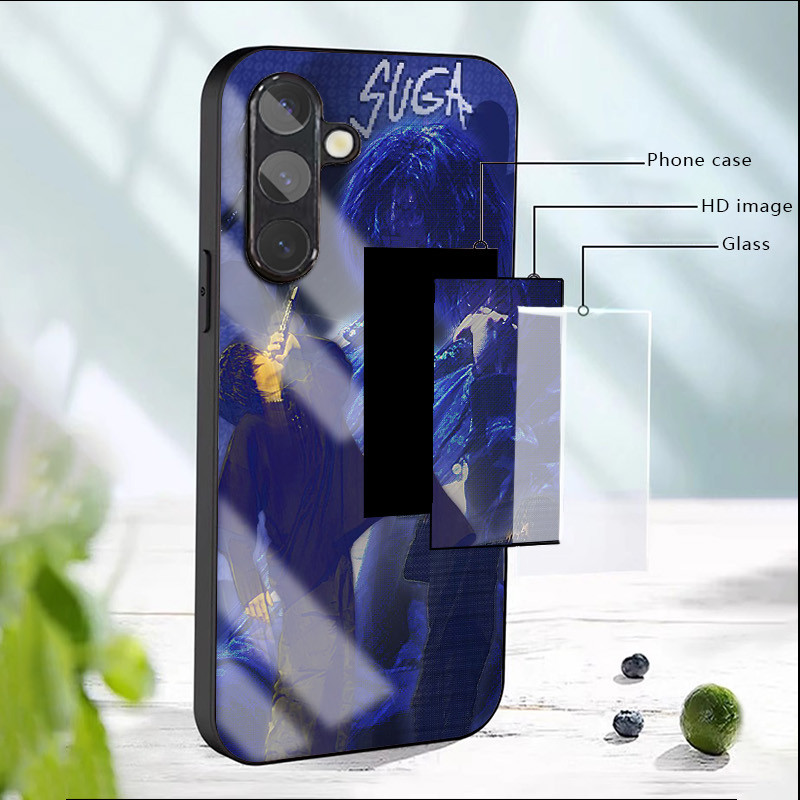 Ốp Điện Thoại Thủy Tinh suga 01 Cho Samsung Galaxy S9 Plus S10 S10e S20 FE S20 Plus S21 S22 S23 S24 Ultra S25 Cover