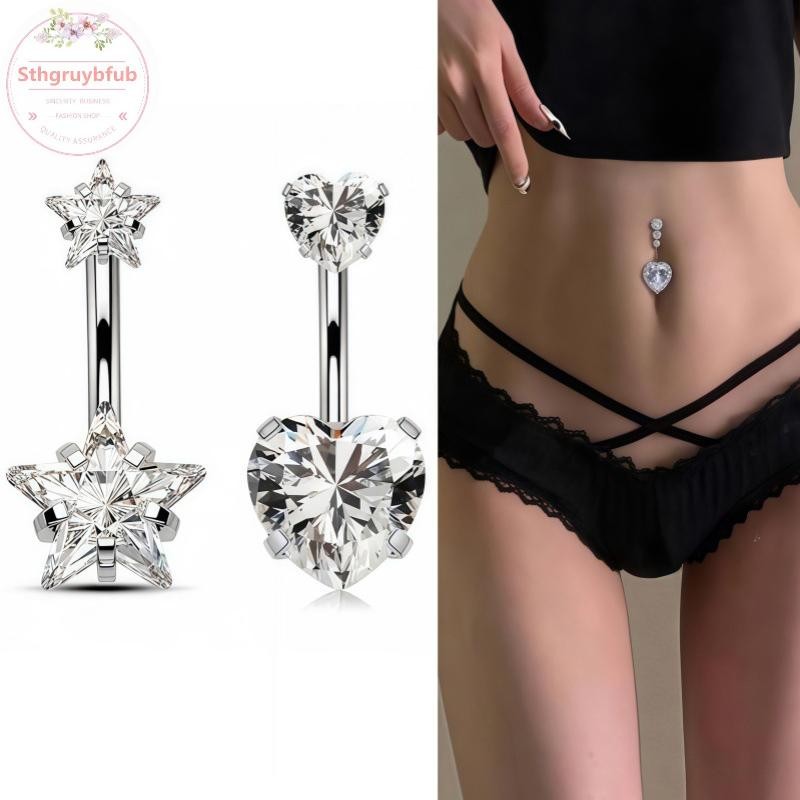 STHB Gợi Cảm Bụng Rốn Xuyên Thép Không Gỉ Thời Trang Trái Tim Bụng Nút Nhẫn Nữ Bé Gái Bụng Xuyên Nhẫn Trang Sức Cơ Thể VN