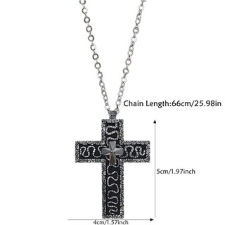 Vòng cổ chữ thập thép không gỉ OIWLSAX321, thiết kế cổ điển với ngăn bí mật