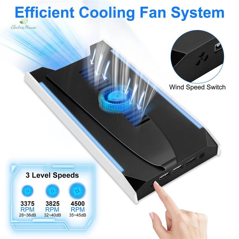 [Nhà Điện] Dành Cho Slim / Pro Đế Làm Mát Dọc Đế RGB Bộ Điều Khiển Tai Nghe Đế Sạc W / Quạt Làm Mát 3 Tốc Độ Cho mới