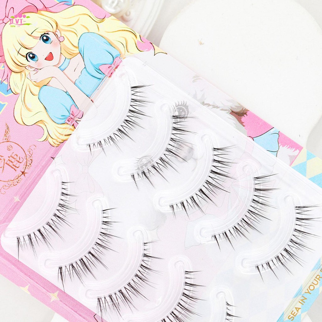 Nhìn tự nhiên Dây mỏng Wispy Lông mi nữ Mô phỏng Lông mi giả