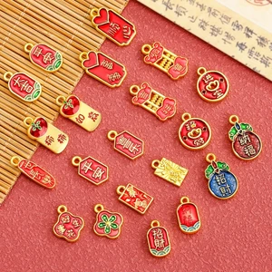 Hợp Kim Kẽm Ping An Xi Trung Quốc Gió Nhỏ Giọt Dầu Danh Sách Văn Bản Mọi Thứ Đi Mịn Màng Với Biểu Tượng Tốt Tự Làm Vòng Tay Vòng Cổ Băng Đô Phụ Kiện Video