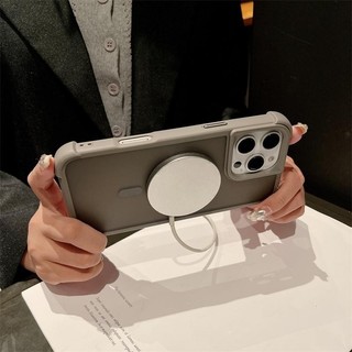 Vỏ điện thoại từ tính mờ màu xám phủ toàn diện tương thích cho iPhone 16 Pro Max 11 12 13 14 15 Pro Max 16 / 15 / 14Plus với vỏ cứng bảo vệ chống rơi bốn góc