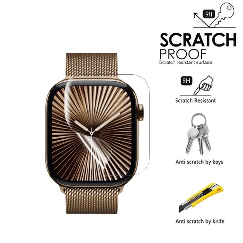 Dành Cho Series 6 5 4 SE 40mm 44mm 3 2 1 38mm 42mm HD Đen Kính Cường Lực Cho Apple Watch Series 10 42mm 46mm 9 8 7 41mm 45mm Ultra 2 49mm Chống Vân Tay Bảo Vệ Màn Hình Đồng Hồ
