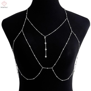 Vòng cổ dây chuỗi cơ thể chéo nữ, áo ngực cưới, trang sức gợi cảm dự tiệc