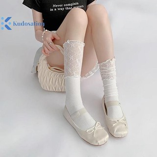 Kudosation Thu Đông Jk Ren Ấm Áp Phong Cách Ba Lê Ngọt Ngào Xếp Chồng Tất