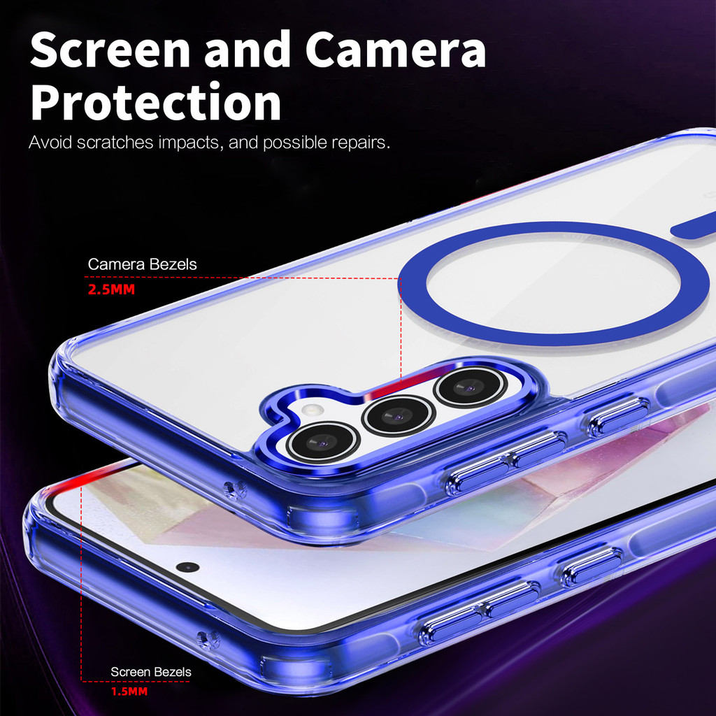 Ốp Lưng Cứng Trong Suốt Cho Samsung Galaxy A15 A16 A26 A35 A36 A55 A56 5G A37 Vỏ Nam Châm