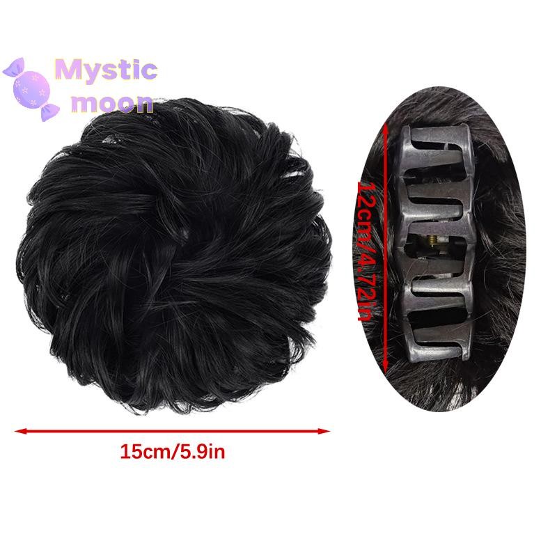 [Huyền Bí] Tóc giả búi kẹp ngoặm xoăn búi rối trung niên cao cấp dễ sử dụng [New]