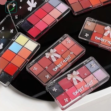 Coolcells Jelly Lip Gloss Palette, DIY Mix Lip Color 10 Màu Son Môi Dưỡng Ẩm, Lip Tint Mud Nhiều Màu Sắc Hydrating Chống Dính Cốc Kính Gương Lip Glaze Nữ