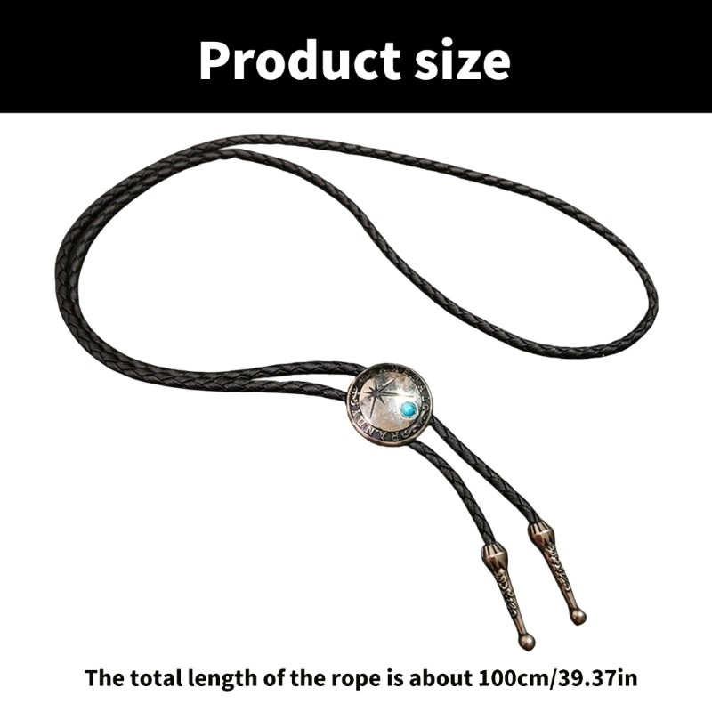 DASBSUG Đá bện thủ công độc đáo - Cà vạt Bolo Tie cao bồi - Vòng cổ