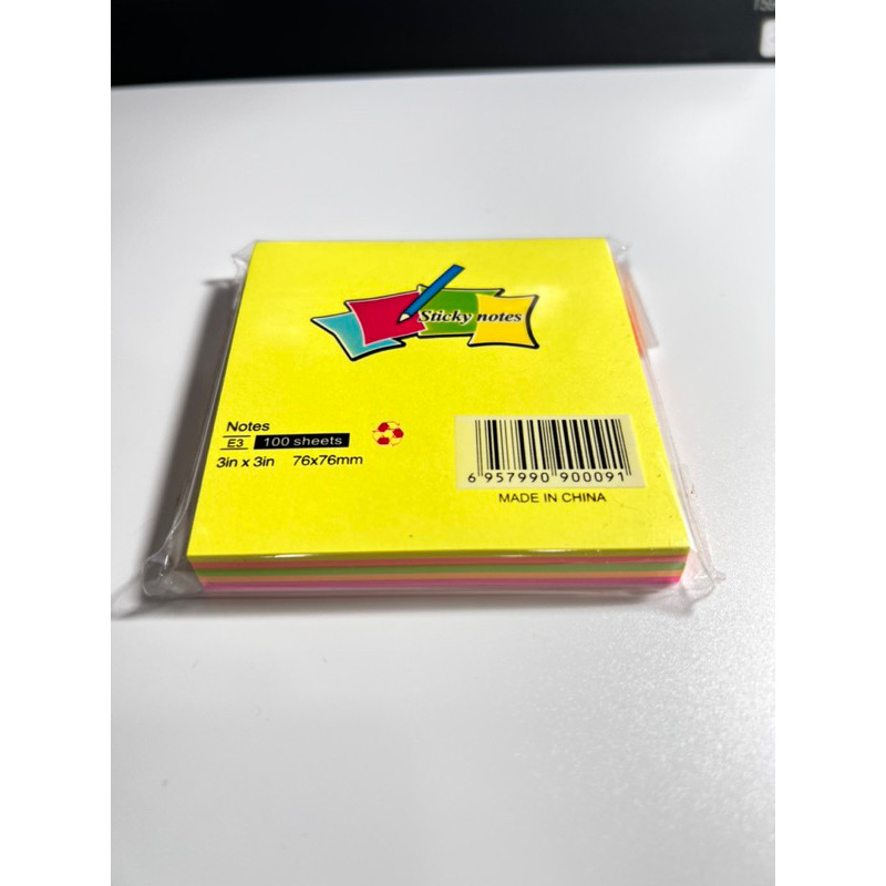 [ 3 XẤP ] Giấy ghi chú, giấy nhớ, giấy Note vuông cỡ 3x3 inches Stickii trộn 5 màu x 20 tờ: 1 xấp có 100 tờ.