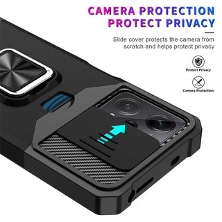Dành Cho Redmi Note 12 Pro 5G Ốp Lưng Có Trượt Camera Bao Đựng Thẻ Vòng Chân Đế Chịu Lực Bảo Vệ Mỏng Bao Da